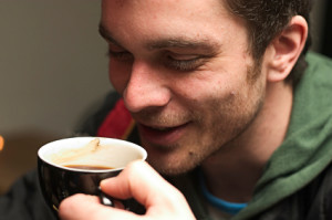 Enjoying my coffee