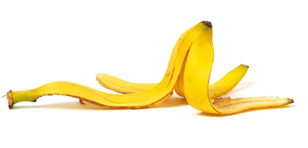 Banana skin isolated on white background